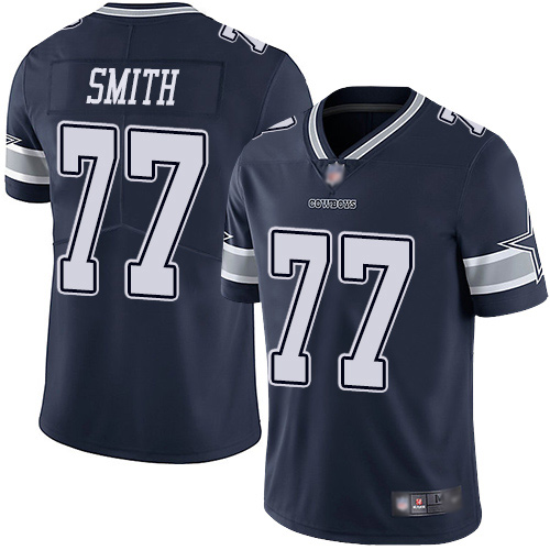 Men Dallas Cowboys Limited Navy Blue Tyron Smith Home 77 Vapor Untouchable NFL Jersey